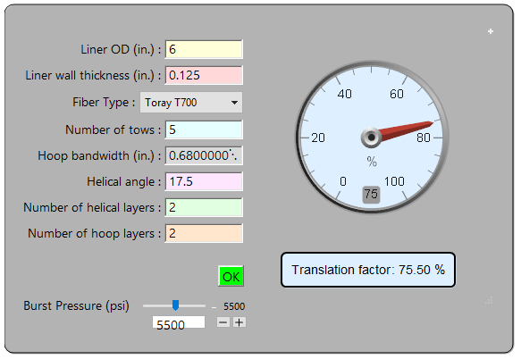 The InputField for 'Hoop bandwidth (in' cannot be updated and shows strange precision.