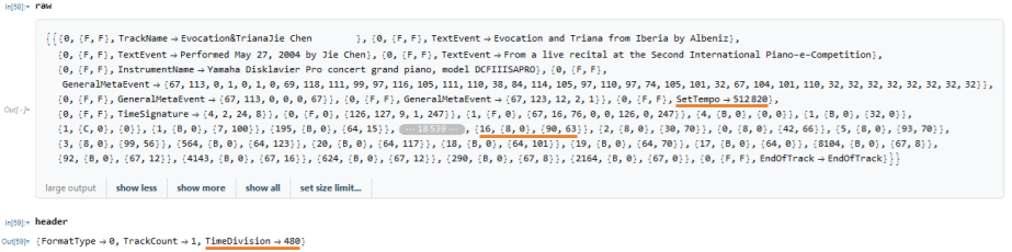 Raw MIDI output