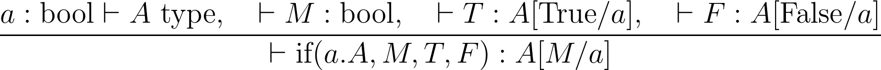 The basic typing rule for the dependent if function