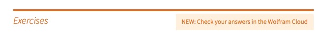 Screenshot of exercises heading and button