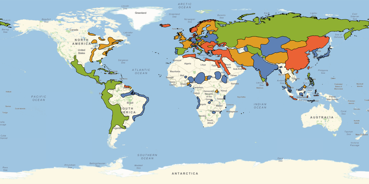 A map of the world in 1700