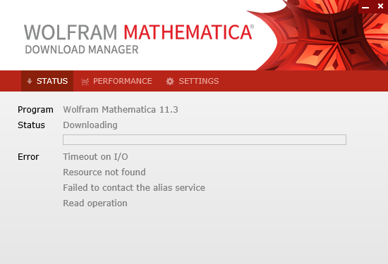 Mathematica Download Manager Failed to contact the alias service
