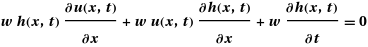 D[A[x, t], t] + D[A[x, t]*u[x, t], x] == 0