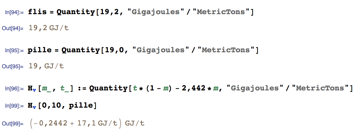 As you can see in the screenshot i'm trying to make a function. But how can I avoid that the unit in the result is duplicated?