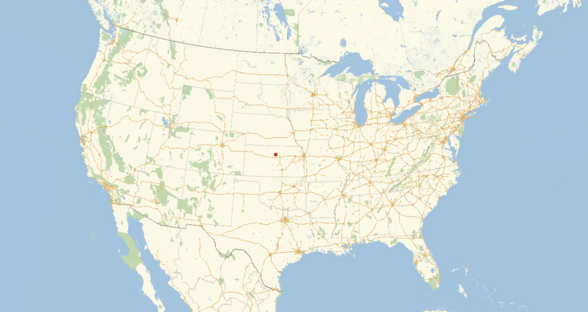 the point farthest from the borders of the conterminous US