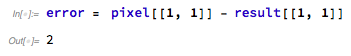 error in pixel[1, 1] screenshot
