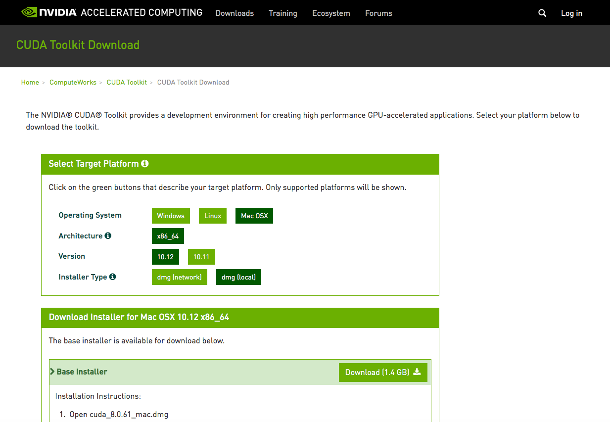 Nvidia cuda mac online os