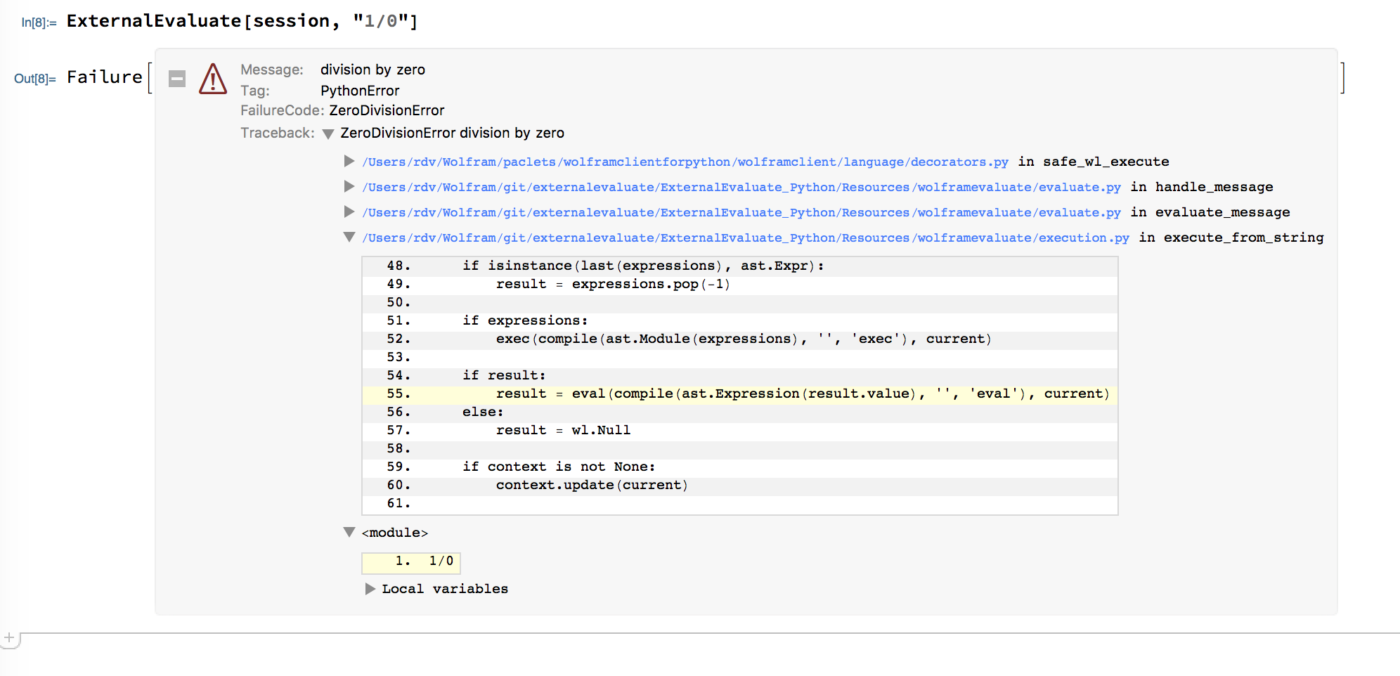 Python traceback