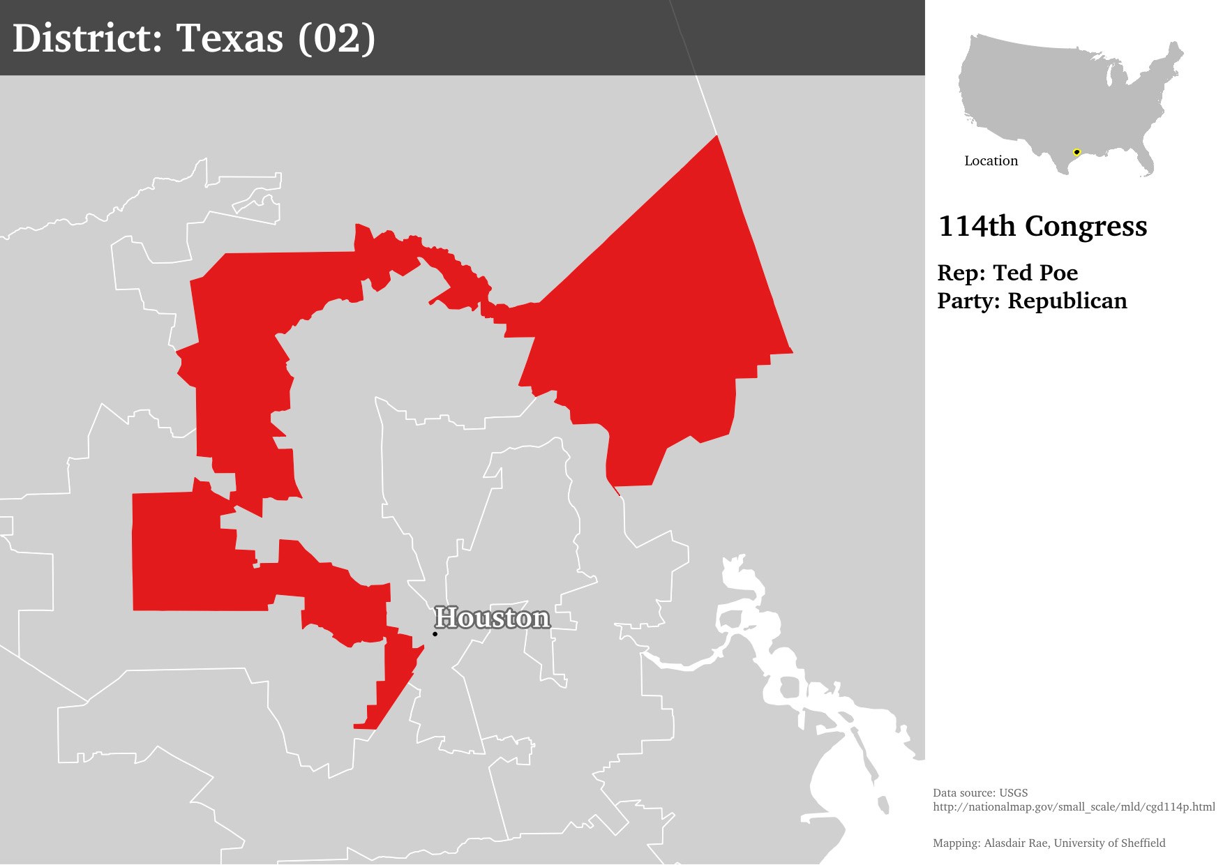 Gerrymandered Texas Congressional District Example