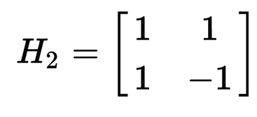 A 2 x 2 Hadamard matrix