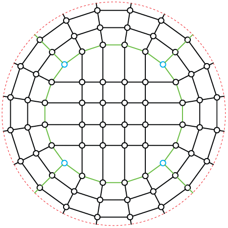 Caltrop 76 unit diagonal graph