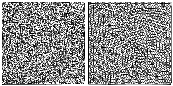 comparison between random and stippling - uniform DelaunayMesh