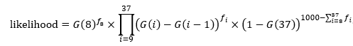 Likelihood function accounting for censoring