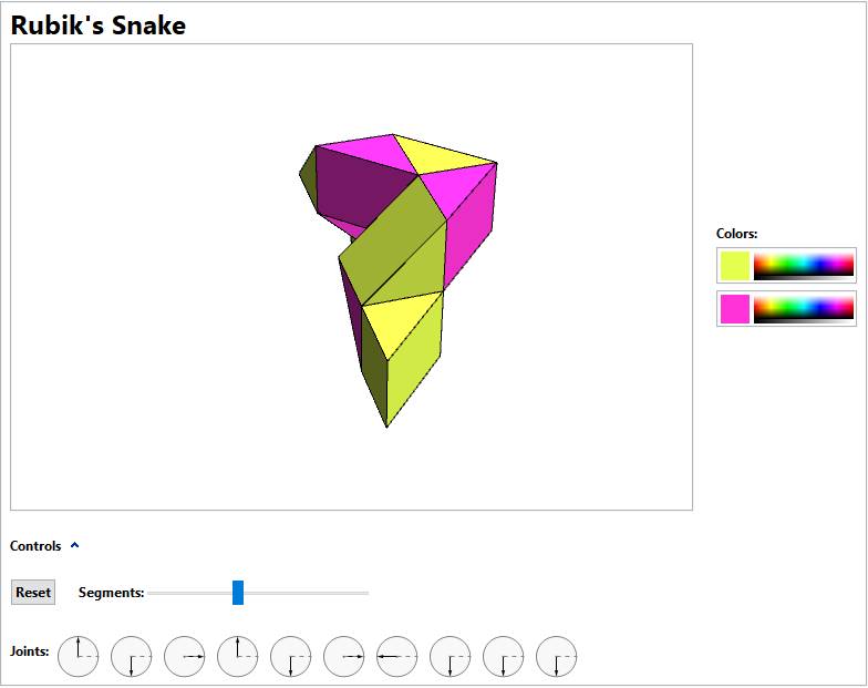 Rubik's snake GUI in action