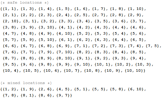 Minesweeper -- from Wolfram MathWorld