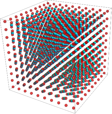 A typical body-centered cubic lattice.