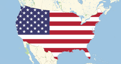 USA flag map Image
