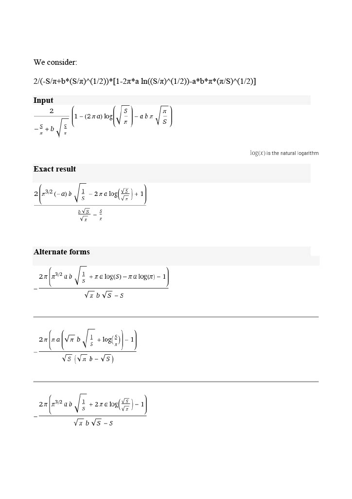 formulas