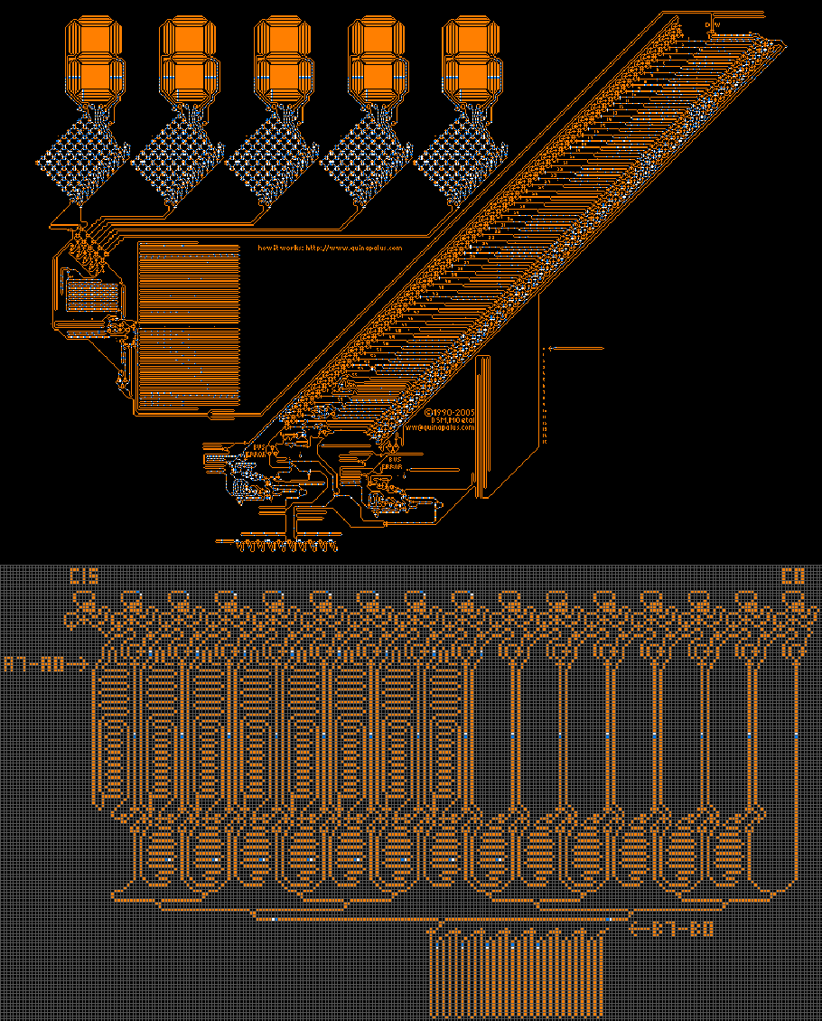 Wireworld: Turing-complete cellular automaton for simulating logic gates