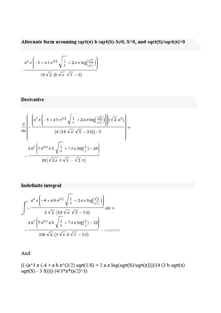 formulas