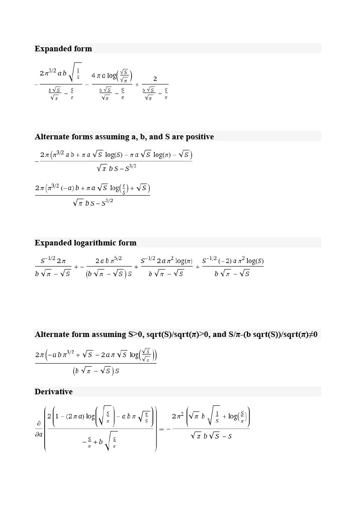 formulas