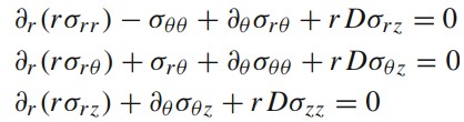 Equilibrium equations