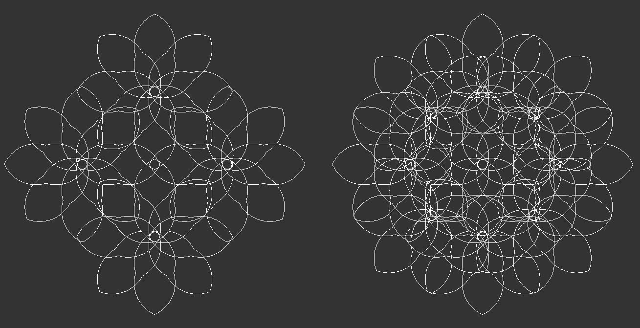 Left: Group of four modules. Right: <strong>