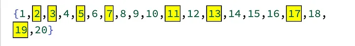 highlighted output expression