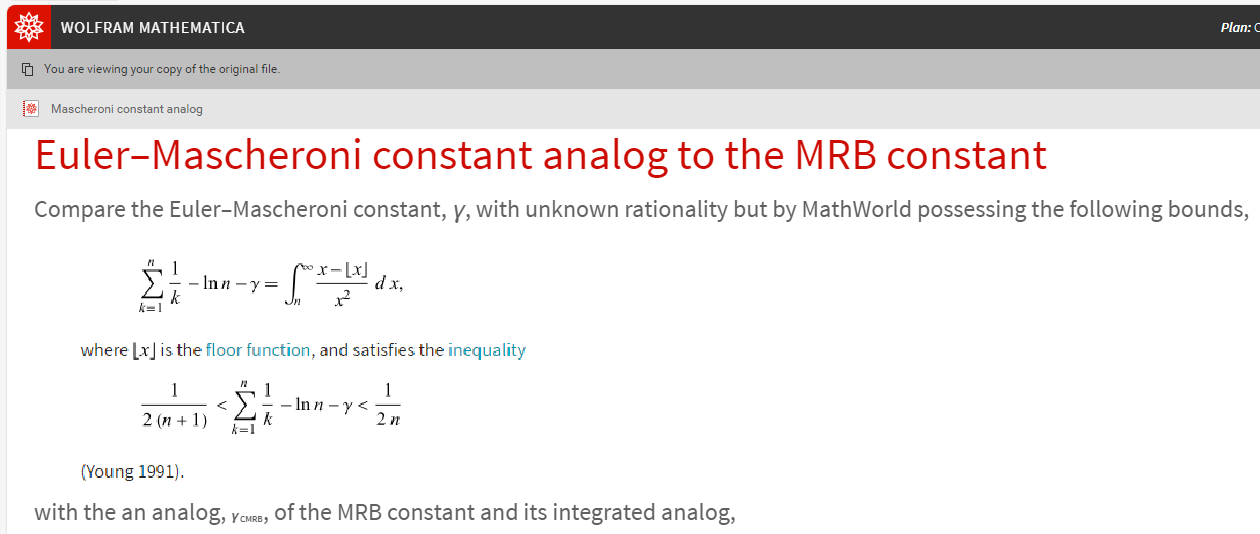 Euler Mascheroni constant analog1