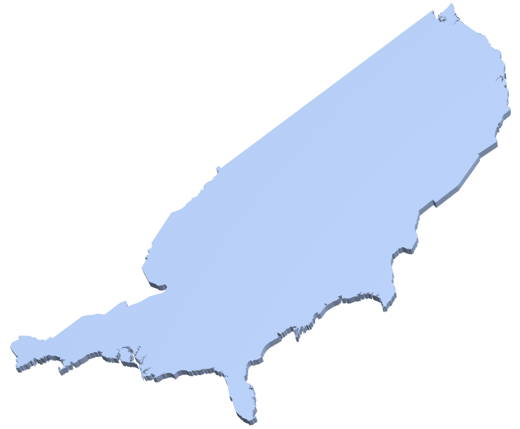 Graphics3D of the embossed country USA
