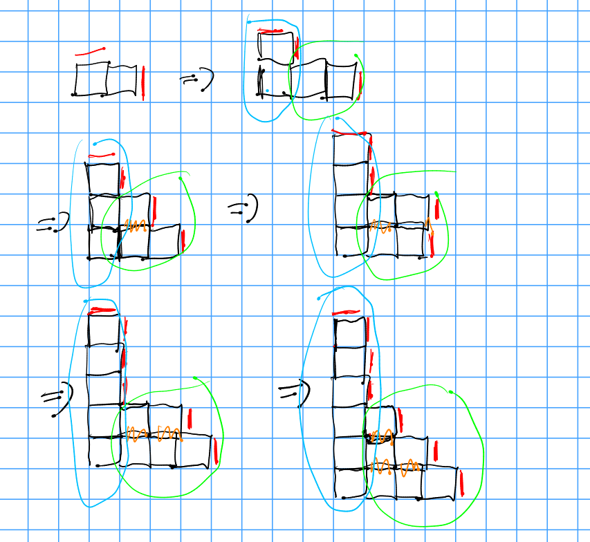 Have blocks grow both upwards and leftwards