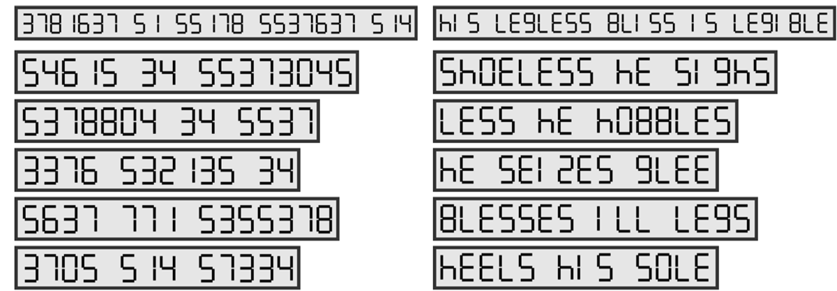 Calculator Poems: flipping segmented fonts