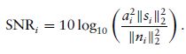 Signal to noise ratio equation