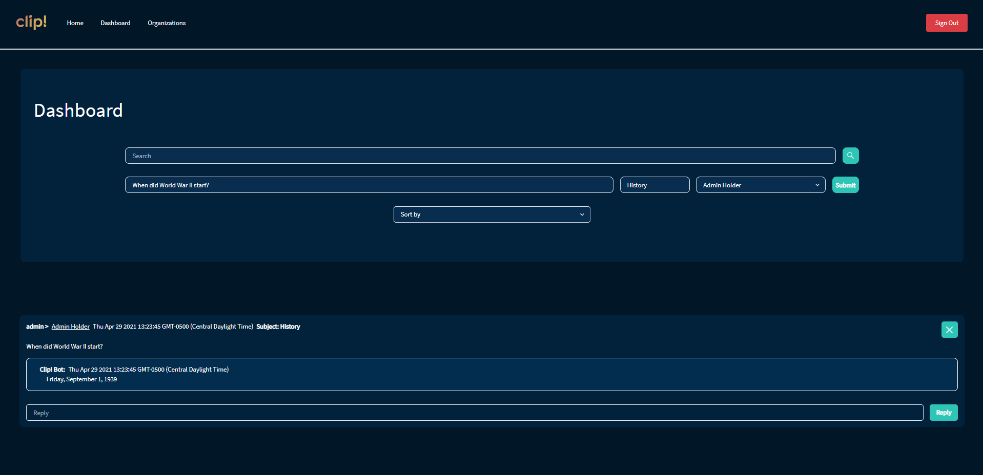 Clip! Dashboard demonstrating Wolfram NLP API Capabilities and UI