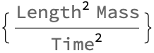Dimensional Combinations Mass Length Time