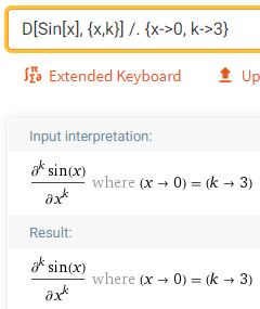Substitution for k and x into the derivative