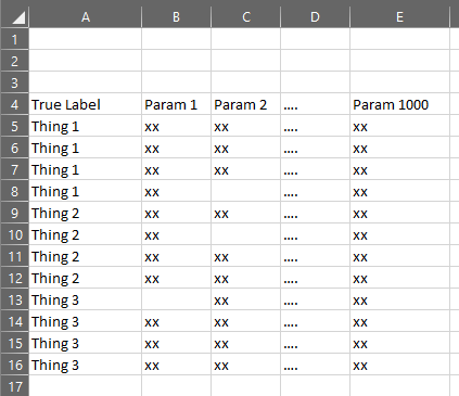 Input Data Format in Excel