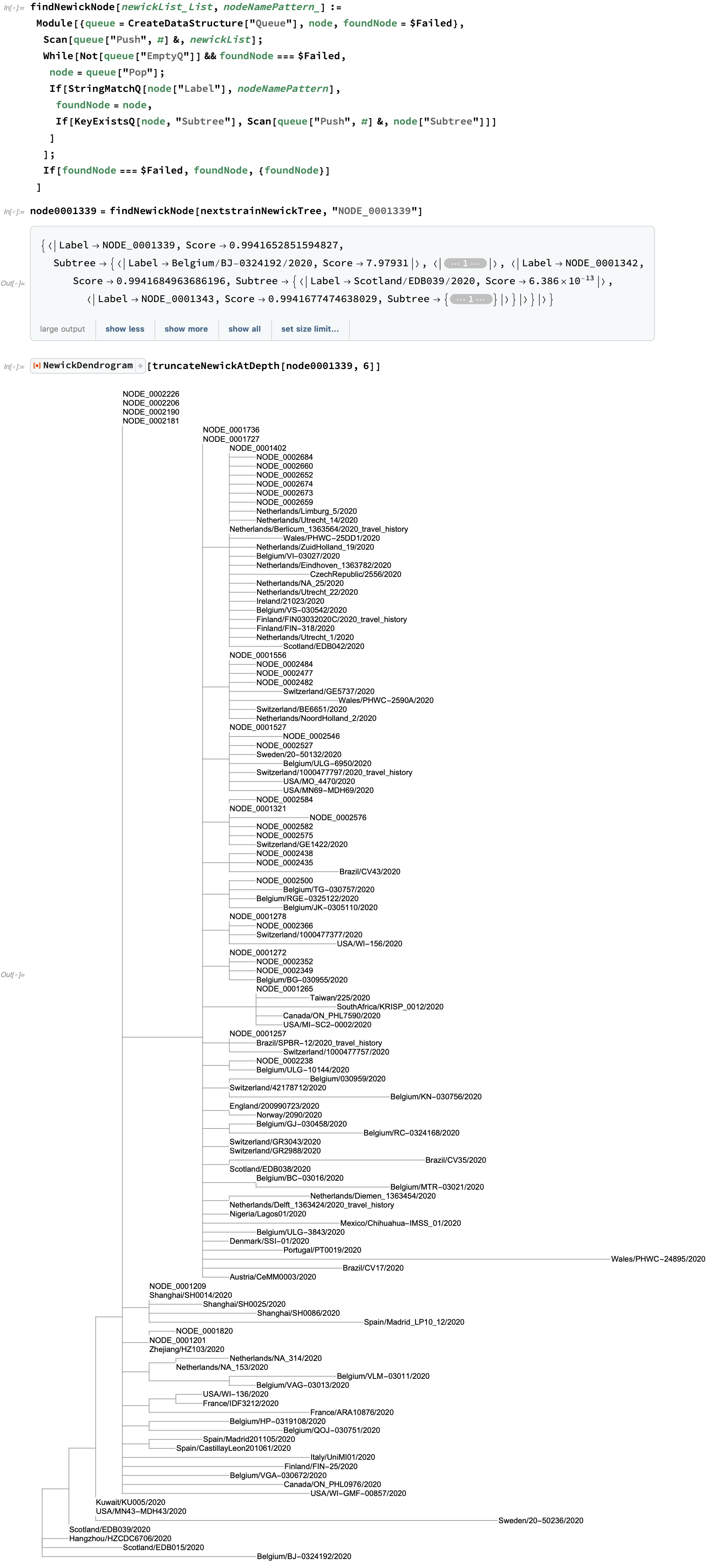 Find Newick node