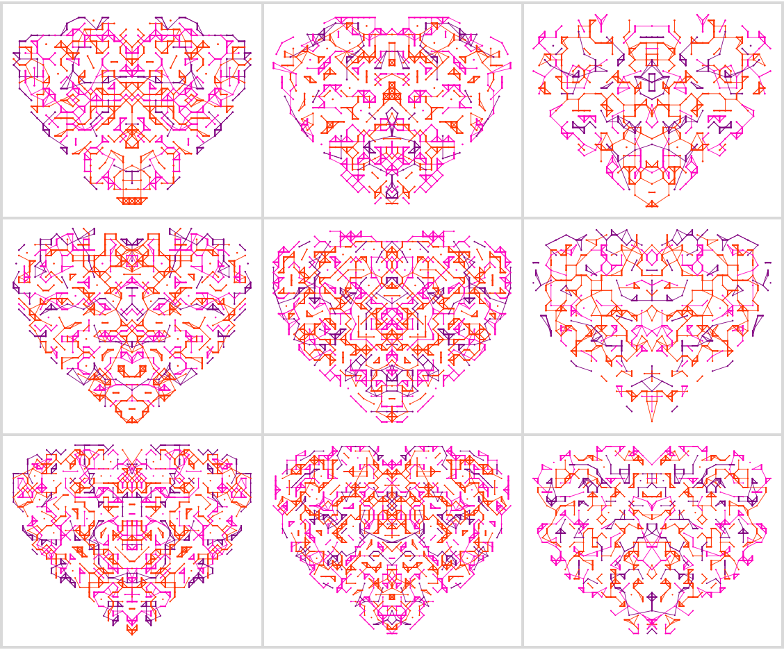 heart graph grid