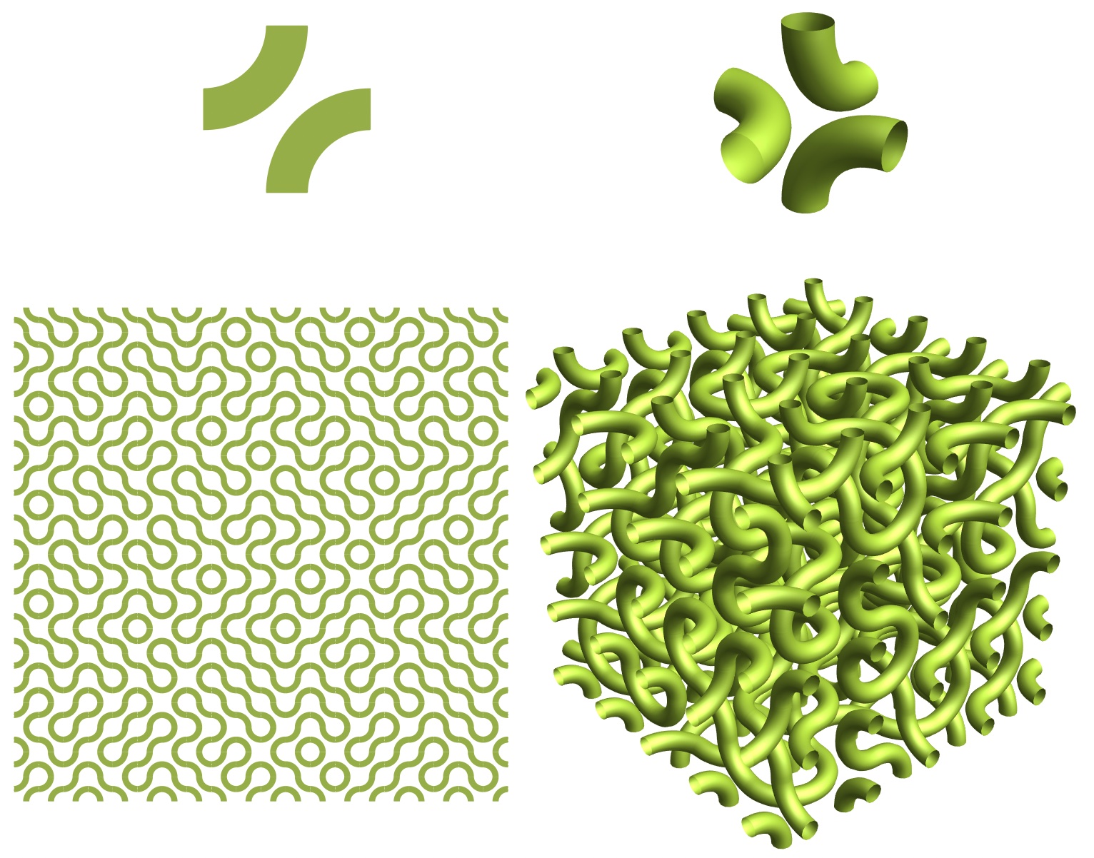 Random Truchet tilings in two and three dimensions, 2D and 3D 