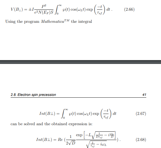 Integral and Solution, obtained using Wolfram Mathematica