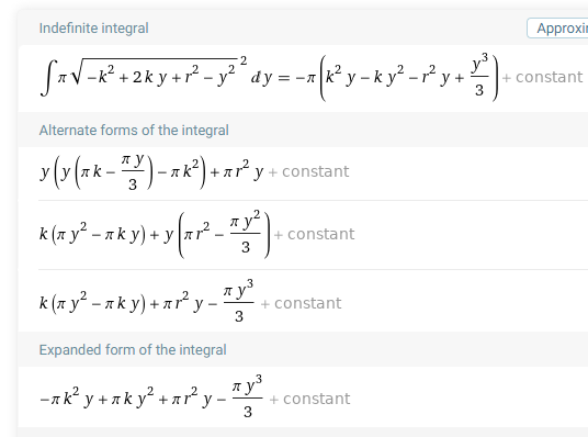 Equation of integration