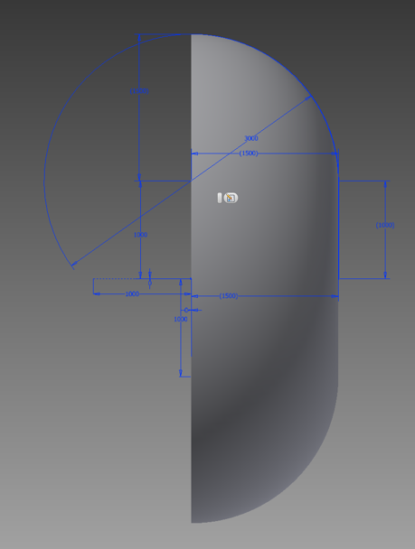 Impression of shape horizontal tank end cap