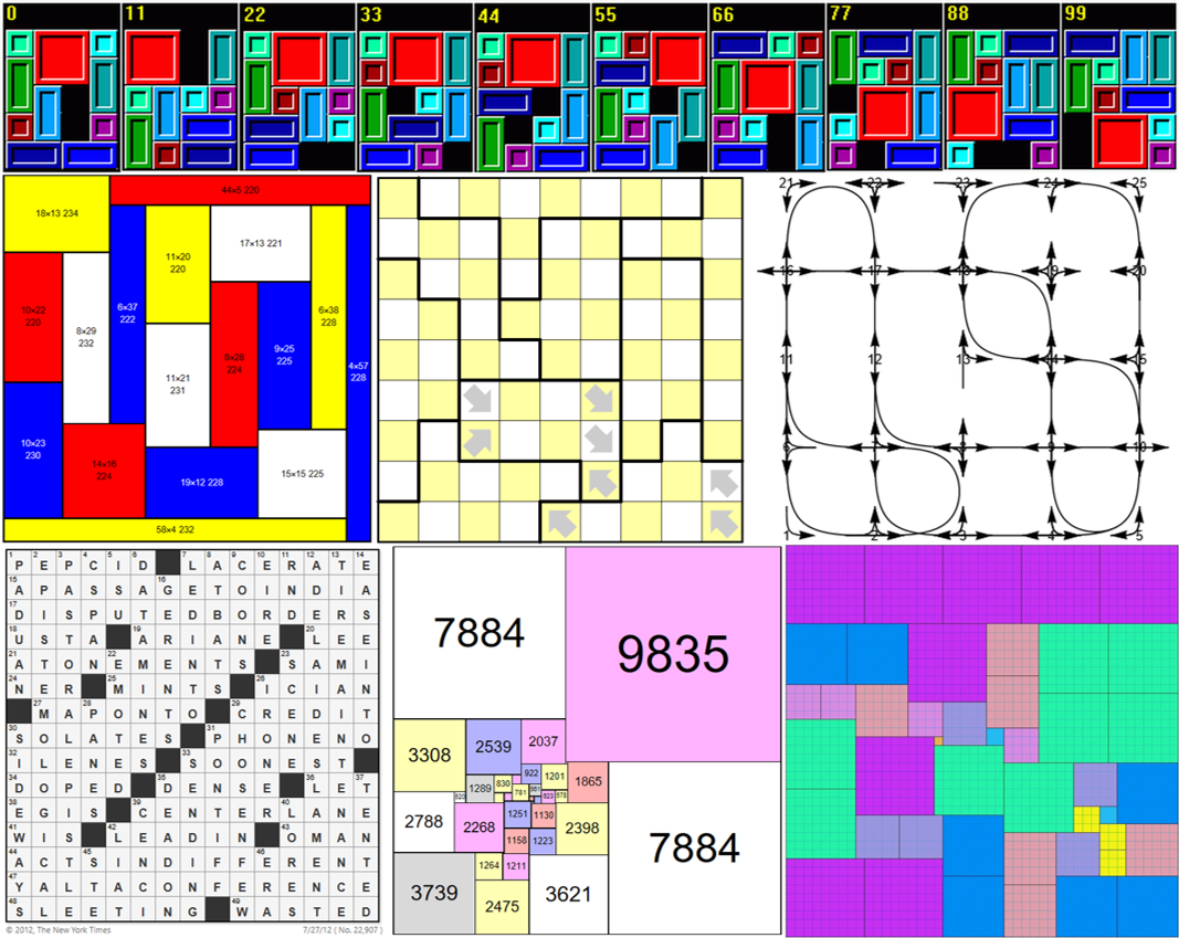 Mathematical Games: puzzles on a square grid