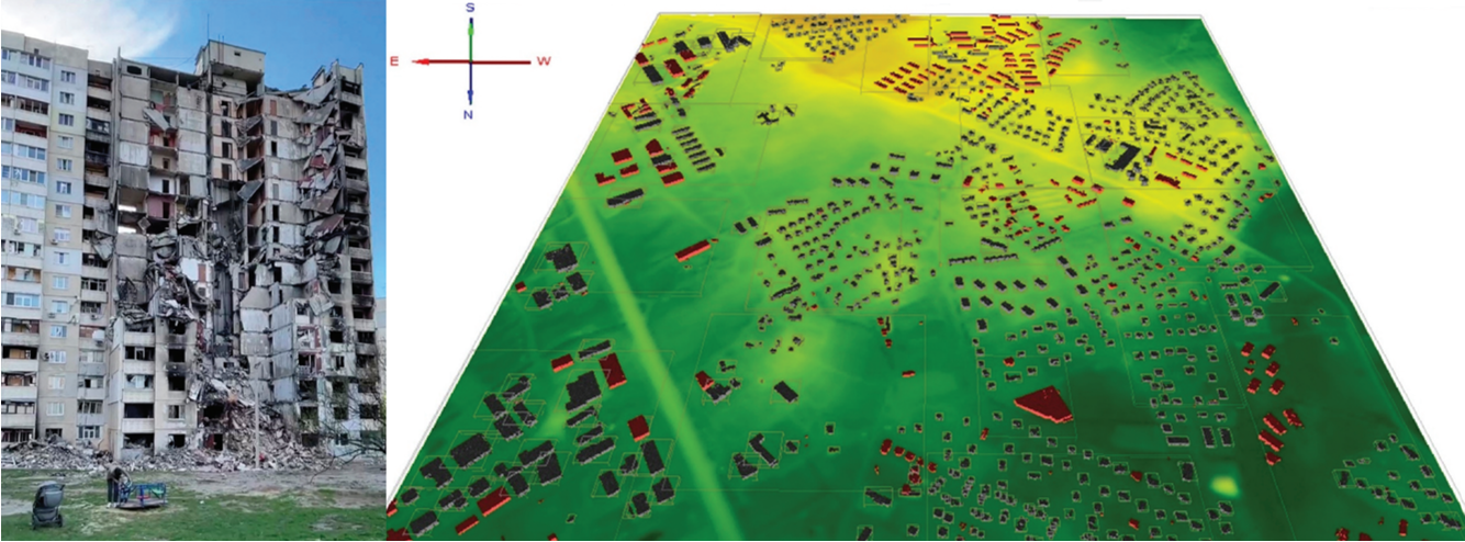 Urban change detection with airborne LiDAR for hostilities' impact estimation: a case study of Kharkiv