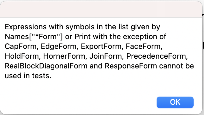 Dialog generated by Mathematica's Testing Framework