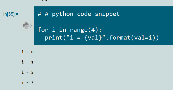 Screenshot of Python code and output