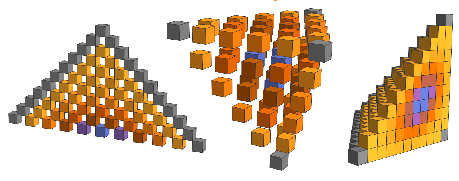 Pascal's simplexes using cellular automata rules