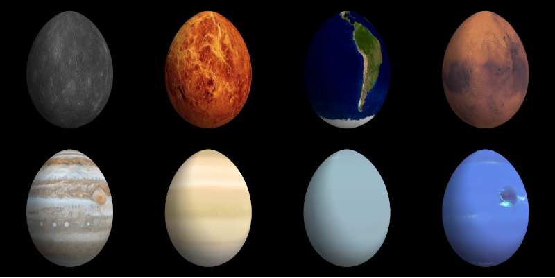 The planets as Easter eggs