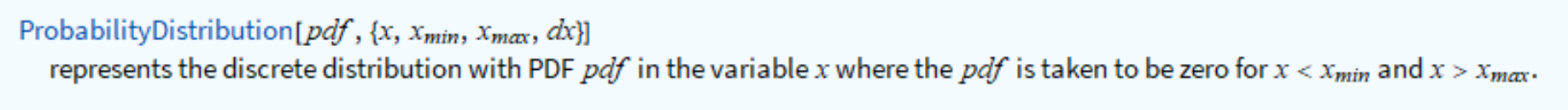 ProbabilityDistribution for discrete distributions